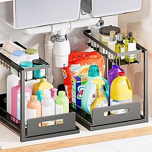 [YMMV, AC] $14.08* | 2-Pack VUSIGN 2-Tier Under Sink / Cabinet Pull Out Organizers at Amazon