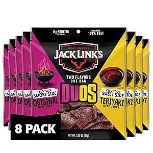 [YMMV, SnS, AC] $12.35* | 8-Pack 3.25-Oz Jack Link's DUOs Beef Jerky (Original and Teriyaki) at Amazon