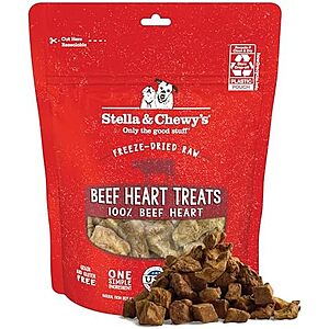 [SnS, AC] $6* | 3-Oz Stella & Chewy's Freeze-Dried Raw Single Ingredient Beef Heart Dog Treats at Amazon