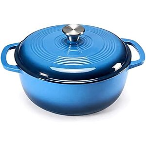 $29.97* | 6-Quart DUMOS Enameled Cast Iron Dutch Oven Pot w/ Lid (Gradient Blue) at Amazon