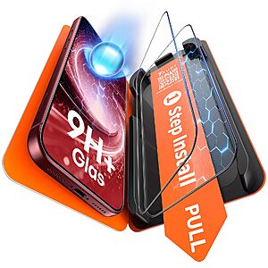 TAURI 2 Pack for iPhone 18 Pro Max Screen Protector, 1-Step Install $9.97