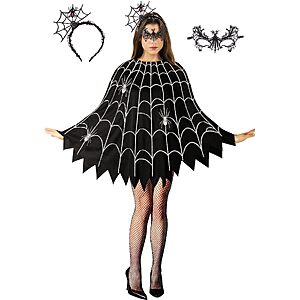 CONGRU 3 Pcs Spider Web Costume for Women,Easy Halloween Costume for Adults $9.99