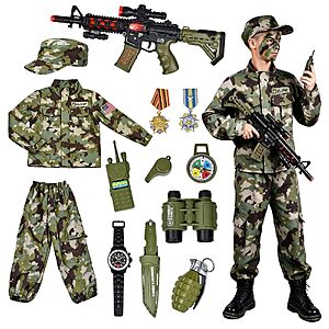 Kids Army Costume for Boys - 14 PCS Soldier Halloween Costume for Boys $37.58