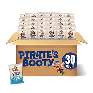 [SnS, AC] $16.63 | 30-Pack 1-Oz Pirate's Booty Cheese Puffs (Aged White Cheddar) at Amazon