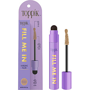 [S&S]Toppik Fill Me In Hairline Filler, Hair Color Root Touchup, Hair Fibers Wand, Fills In Thinning Hairline, Hair Styling Product, 0.176 oz (5 g), Medium Blonde $14.22