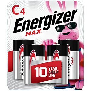 $4.99* | 4-Count Energizer MAX C Batteries at Amazon ($1.25 each)