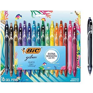 [YMMV, SnS, AC] $9.29* | 16-Ct BIC Gel-ocity Ocean Themed Gel Pen Set (0.7mm, Med Point, Assorted) at Amazon