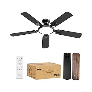 TCL 52" Low Profile 6 Speeds Ceiling Fan w/ Light & Remote $59.99 + Free S&H w/ Prime at Woot!