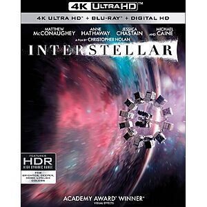 Interstellar (4K UHD + Blu-ray + Digital) $14.99 Amazon.com