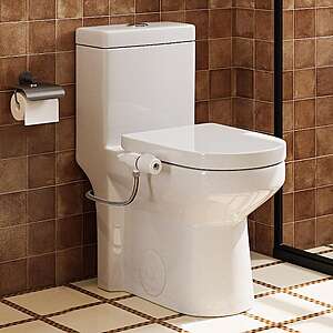 Hanikes Dual Nozzle Non-Electric Bidet Attachment w/ Protective Nozzle Door (White) $45 + Free Shipping