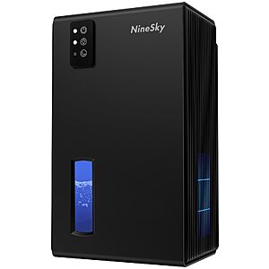 NineSky Dehumidifiers for Home, 1000 Sq.Ft Dehumidifier with 95oz Water Tank, Quiet Dehumidifier 7-Color Ambient Light & Auto Shut Off, Black $59.98
