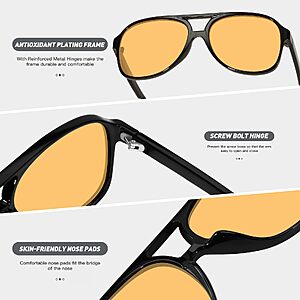 70s Retro Aviator Sunglasses for Men & Women $3.99