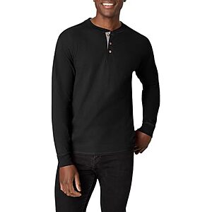 $6.21* | Hanes Beefy-T Men's Long Sleeve Henley Shirt (Ebony) at Amazon
