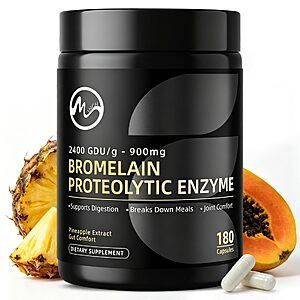 (180 Caps) M inch Bromelain 2,400 GDU/g - 900 mg, Supports Digestion $11.4