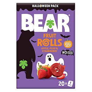 BEAR Real Fruit Snack Rolls - 0.34 Ounce (Pack of 20) $9.07