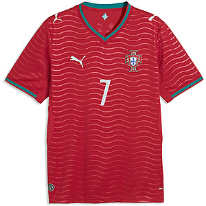 Men's Replica Puma Cristiano Ronaldo #7 Portugal Home Jersey World Cup 2026 Size M, L, XL $50 at Finish Line