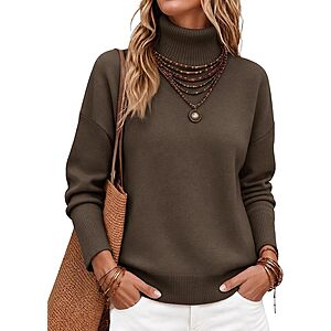 Zeagoo Women's Turtleneck Sweater (Various) $12 + Free Shipping w/ Prime or $35+ Orders