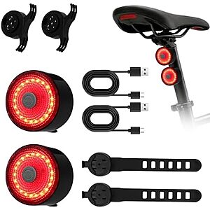 2-Pack Tommax USB-C Rechargeable LED Bike Tail Light w/ 5 Modes & 10H Runtime $6.59 + Free Shipping w/ Prime or on $35+