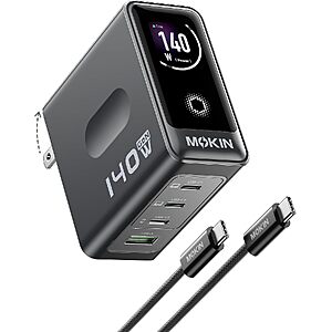 MOKiN 140W 4-Port GaN USB-C Charger w/ Color Display $39.04 + Free Shipping