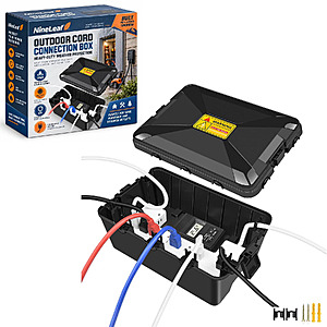 Large Outdoor Waterproof Electrical Box for Strips,Plugs,Timer, Black $16.19