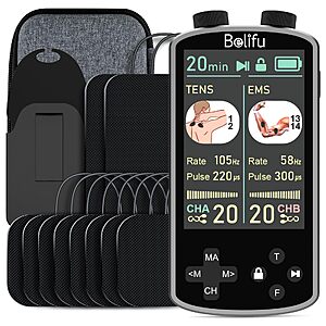 TENS EMS Unit Muscle Stimulator for Pain Relief Therapy - Gray $23.99 AC + Free Shipping