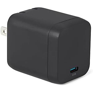 [AC] $12.50* | 1-Port Amazon Basics 65W USB-C GaN Wall Charger w/ Foldable Plug at Amazon