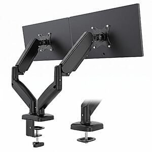 OLIXIS Dual Gas Spring Monitor Arm for 13"-32" Monitors w/ C-Clamp & Grommet Base $29.93 + Free Shipping w/ Prime or on $35+