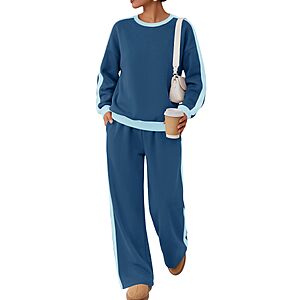 LOMON 2 Piece Sweat Lounge Sets for Women Matching Sweatsuits Fall Outfits as low as $17.49 after coupon