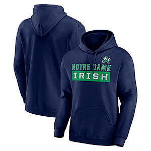 NCAA Men's Officially Licensed Stacked Cotton Blend Midweight Fleece Pullover Hoodie (Various) from $13.75 + Free S&H w/ Walmart+ or on $35+