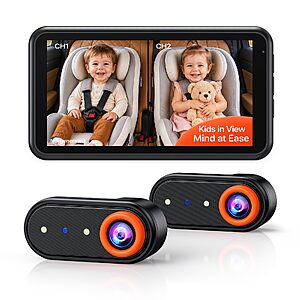 LUCKVIEW BM2PRO Dual Car Camera Baby Monitor for 2 Kids $41.99 AC + Free Shipping