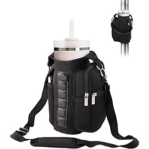 Faitio Neoprene Water Bottle Carrier Bag w/ Phone Pocket for Stanley 40/30-Oz (Black) $5.24 + Free Shipping w/ Prime or on $35+
