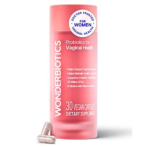 (30 CT) WonderBiotics Vaginal Health Probiotics - 20B CFU with Cranberry $19.95