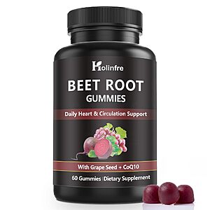 Beet Root Gummies with Grape Seed & CoQ10 for Heart & Circulation Support $8.09