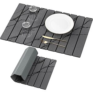 Yofidra 24" x 16" Diatomaceous Earth Foldable Dish Drying Mat (Dark Gray Marble) $12.32 + Free Shipping w/ Prime or on $35+