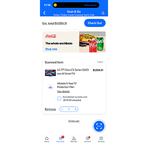 LG C5 77 at Sam's Club $1059.31