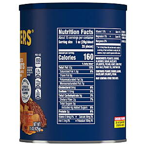 $9.94 get $3 Walmart Cash Limit 5 PLANTERS Honey Roasted Mixed Nuts, Party Snacks, Plant-Based Protein, 15 oz Steel Can