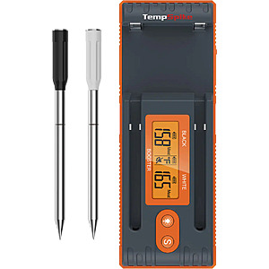 ThermoPro - Twin TempSpike 500FT Truly Wireless Meat Thermometer with 2 Probes and Signal Booster - Orange/Gray $39.99