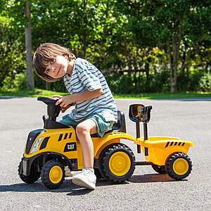 $63.17 FS WALMART by COSTWAY  Kids Ride on Tractor Licensed Caterpillar Foot to Floor Sliding Car with Shovel