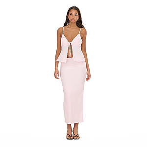 2-Piece Forever 21 Women's Tie Front Tank Top and Maxi Skirt Set (Pink, Brown) $6.00 + Free S&H w/ Walmart+ or on $35+