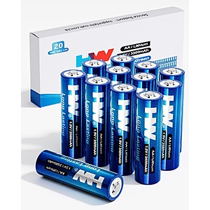 Prime Members: 12-Pack HW 3500mAh 1.5V Non-Rechargeable AA Lithium Batteries $9.96
