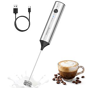 Aromvel Rechargeable Handheld Milk Frother, 3 Speeds $6.88 AC