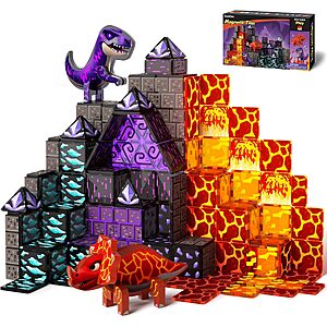 GobiDex Lava & Cave Dinosaur Magnetic Tiles Building Set $9.99 + Free Shipping w/ Prime or on $35+