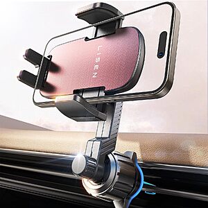 Lisen Universal Rotating Car Vent Phone Mount (All Phones 4"- 7") $8.99 + Free Shipping w/ Prime or on $35+