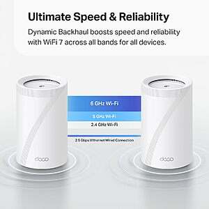 Deco 7 Pro Tri-Band WiFi 7 BE10000 Whole Home Mesh System 6-Stream 10 Gbps $396.5