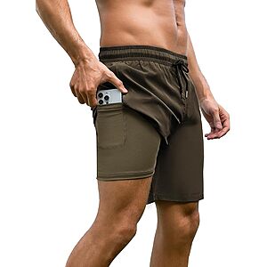 Arolina Men's 7" Quick Dry Swim Trunks w/ Compression Liner (Various) $8.99 + Free Shipping w/ Prime or on $35+