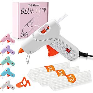 ThinkLearn Mini Hot Glue Gun w/ 30 Glue Sticks & Stand (White or Green) $5.99 + Free Shipping w/ Prime or on $35+