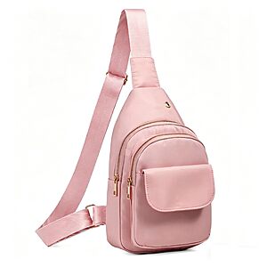 YAZEKOUS Small Nylon Crossbody Sling Bag (Pink) $5.77 + Free Shipping w/ Prime or on $35+
