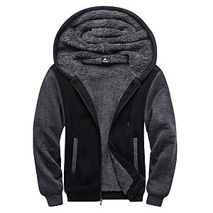 SCODI Hoodies for Men Heavyweight Fleece Sweatshirt Zip Up Thick Jacket M $18.99