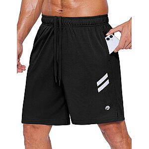 PINSPARK Men's 7" Athletic Running Shorts w/ Zipper Pockets (Various) $7.99 + Free Shipping w/ Prime or on $35+