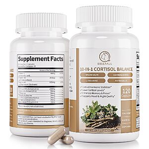 Cortisol Supplements for Women, 10-in-1 Cortisol Manager with Ashwagandha $5.74 AC and Subscribe and Save